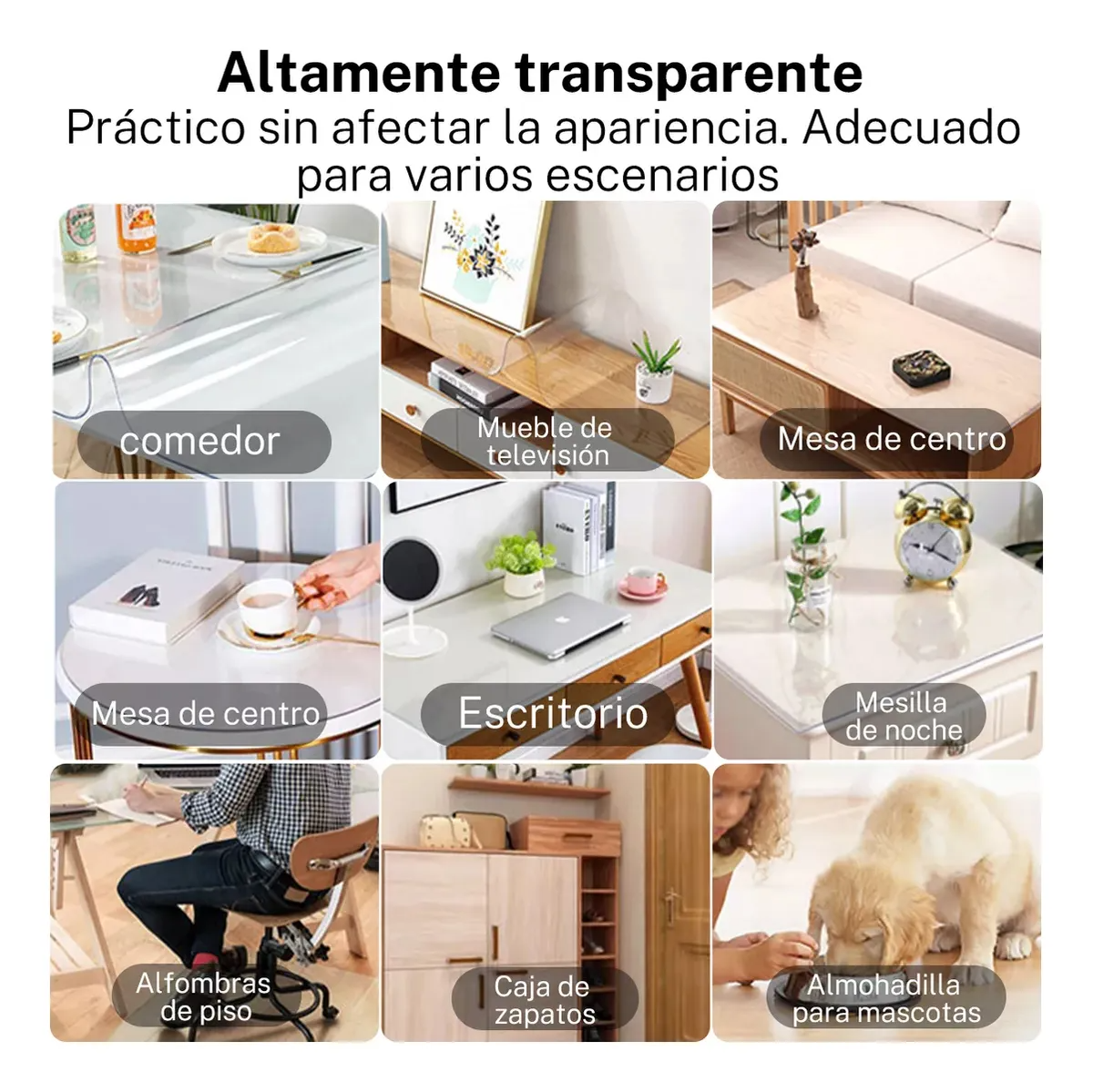 W 1 Protector De Mesa Etechmart, Impermeable, Transparente