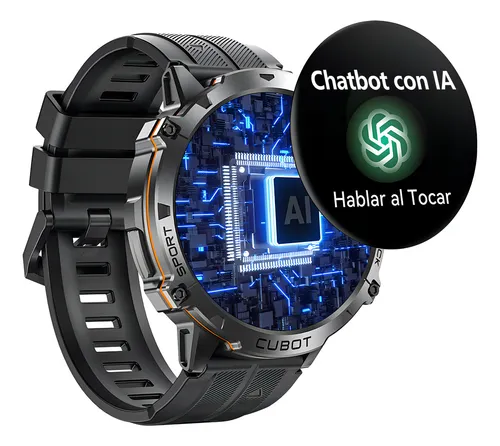 Reloj inteligente CUBOT X3 Smartwatch con Llamadas y IA ChatGPT 100 Días Batería Resistente Agua Reloj Militar​