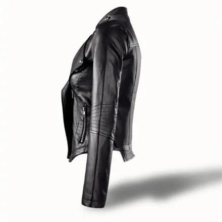 Chaqueta Rompeviento De Cuero Sintético Para Moto Para Mujer