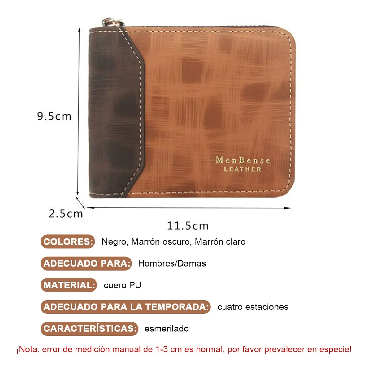 Cartera De Hombre Tarjetero Cartera Billetera Unisex Xiuhte