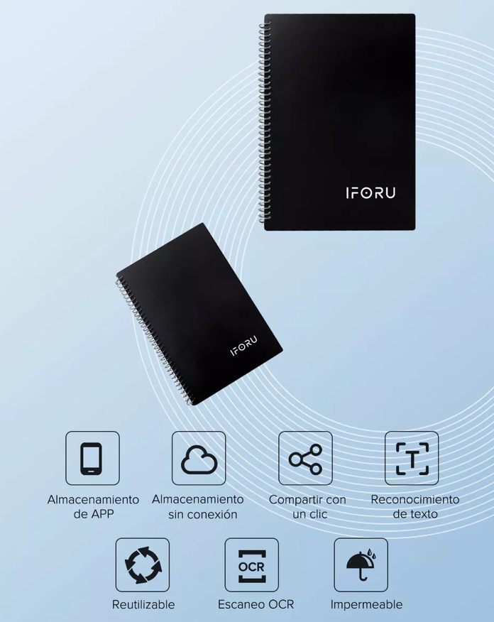Cuaderno Inteligente Reutilizable Libreta A5 Com IFORU App 30 páginas