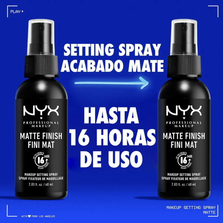Kit Dúo Spray Fijador De Maquillaje Acabado Mate De Nyx