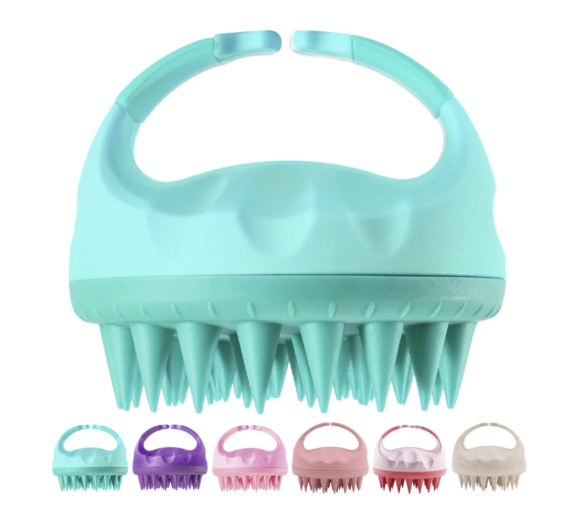 Cepillo Peine Para Cabello Mujeres Ducha Masajeador Cuero VERDE
