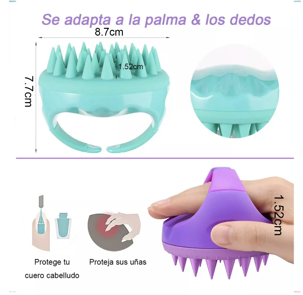 Cepillo Peine Para Cabello Mujeres Ducha Masajeador Cuero VERDE