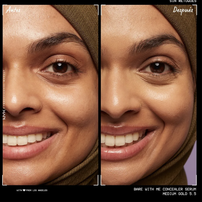 NYX Professional Makeup, Bare With Me Serum Corrector, 9ml. Tono: Golden.