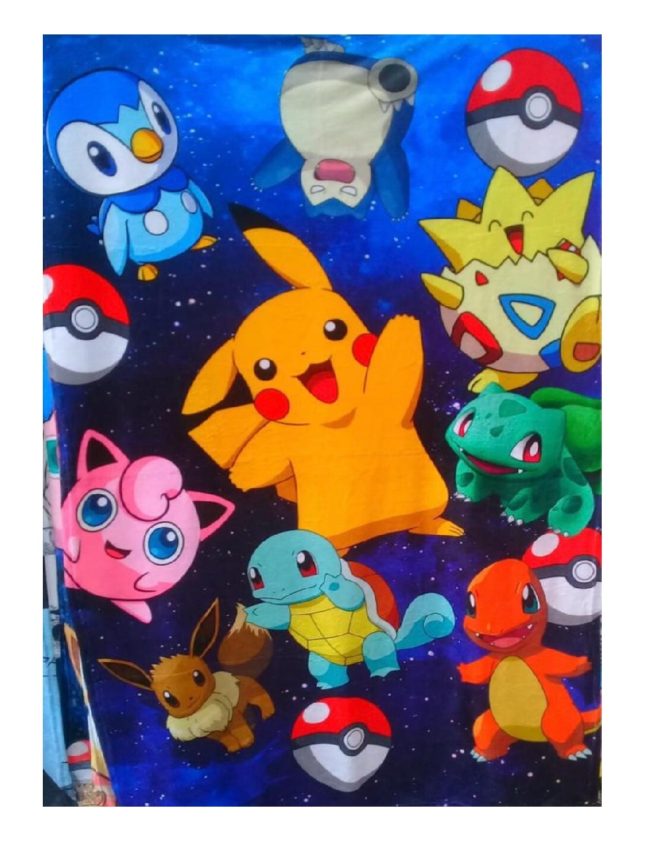 Exclusiva! Cobija Frazada Ultra Suave Pokemon Collage