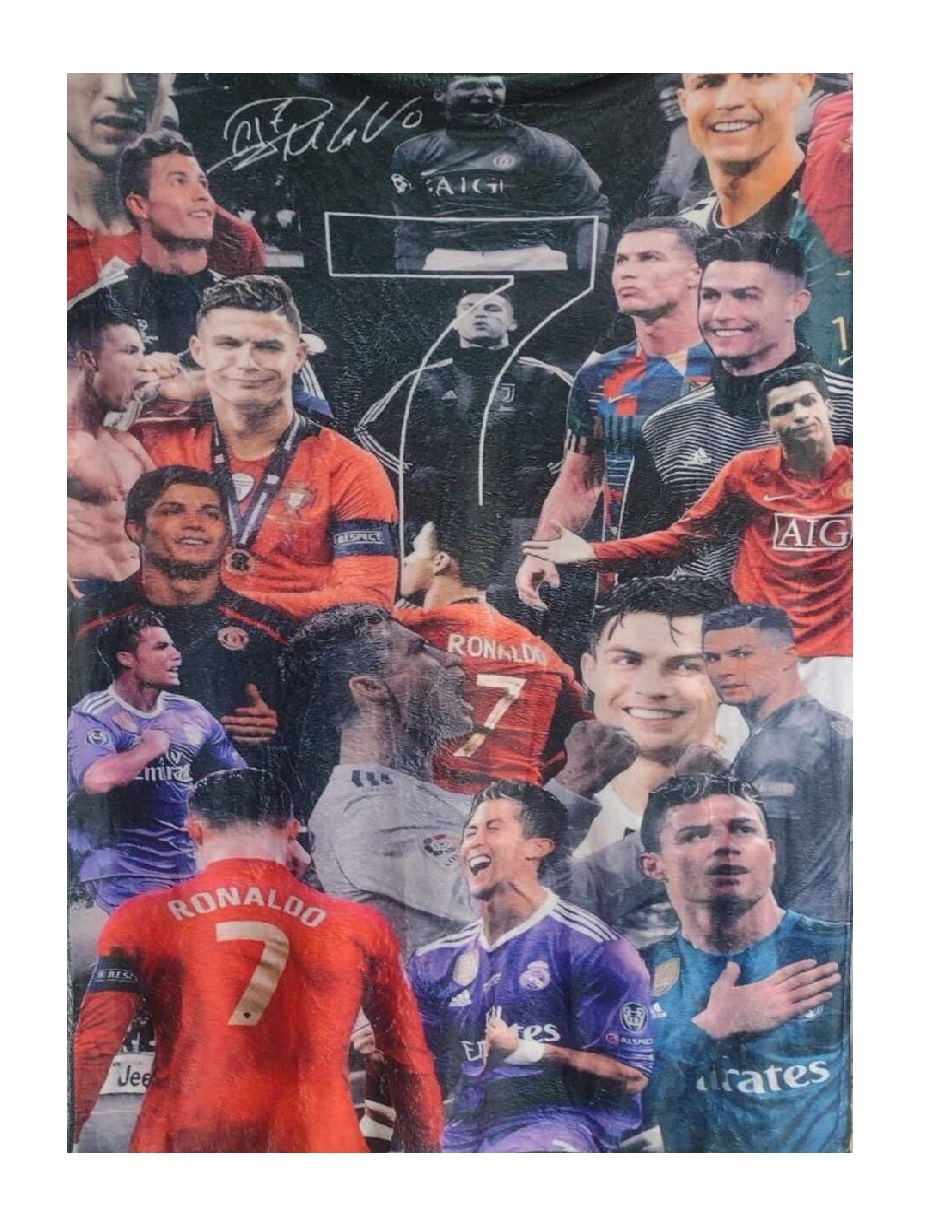 Exclusiva! Cobija Frazada Ultra Suave Collage CR7