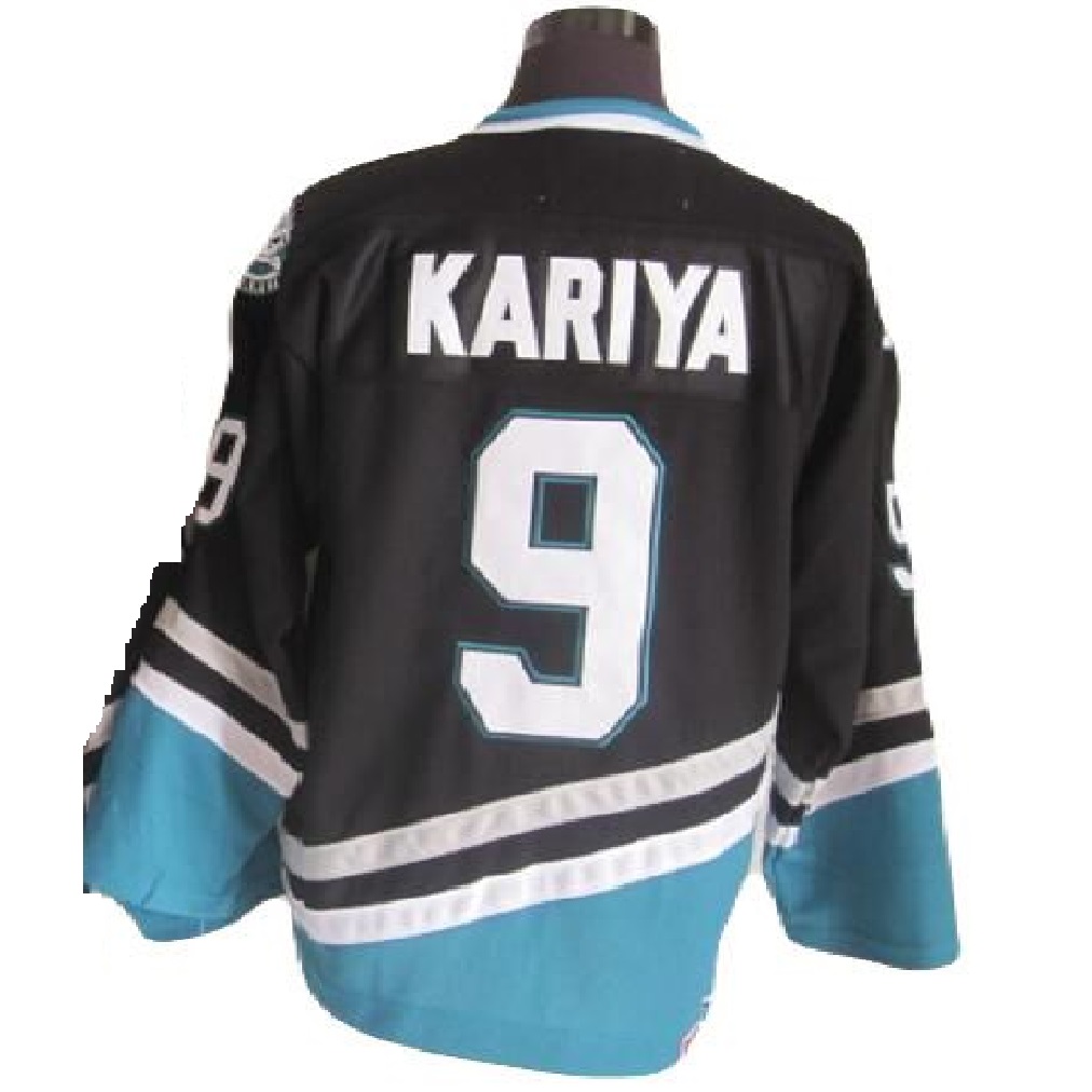 Jersey Hockey Mighty Ducks Patos Bordado Kariya 9 Negro  Talla  XL
