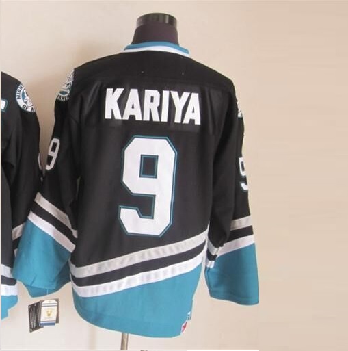 Jersey Hockey Mighty Ducks Patos Bordado Kariya 9 Negro  Talla  XL
