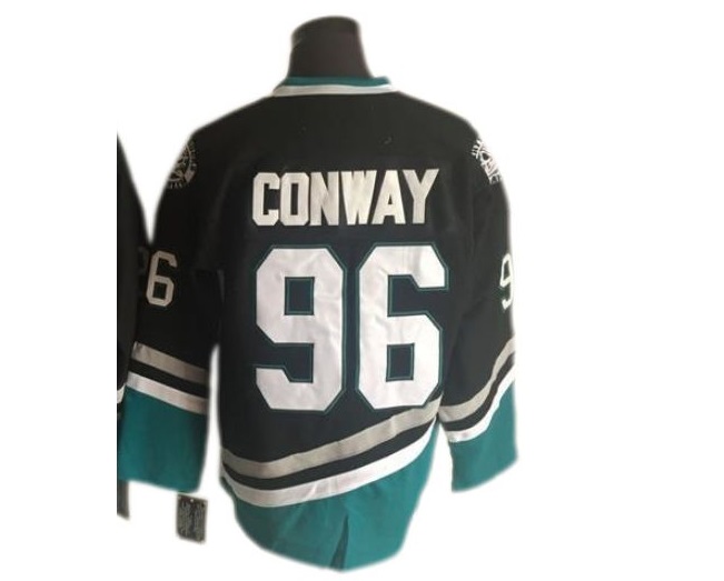 Jersey Hockey Mighty Ducks Charlie Conway 96 Patos Bordado Negro  Talla  XL