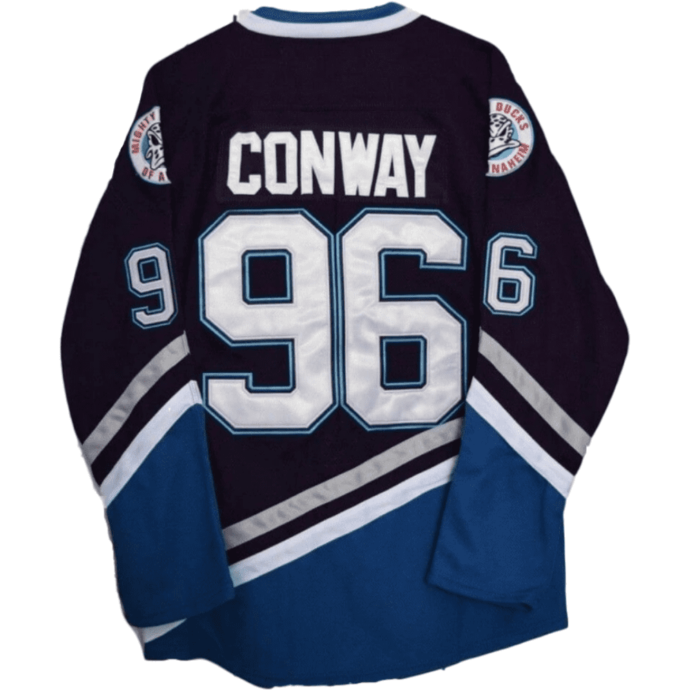 Jersey Hockey Mighty Ducks Charlie Conway 96 Patos Bordado Negro  Talla  XL