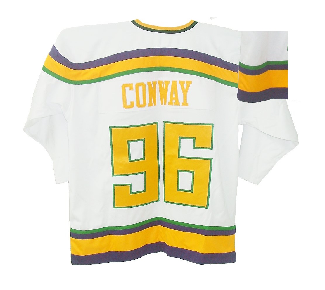 Jersey Hockey Mighty Ducks Charlie Conway 96 Patos Bordado Retro Blanco  Talla  XXL