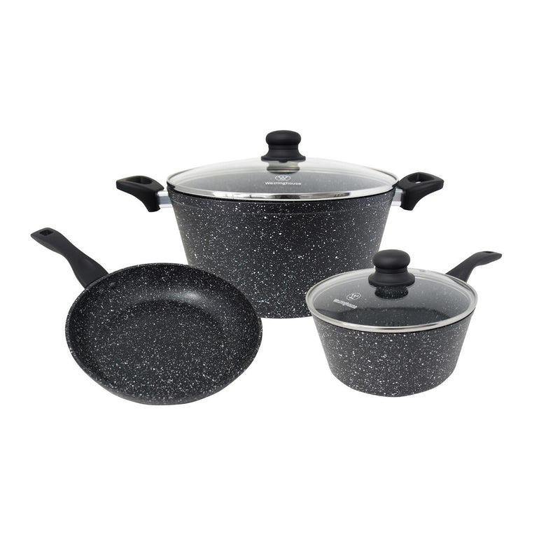 Westinghouse Batería de Cocina Antiadherente de Mármol Negro (5 piezas) (WCCS000905AMBB)