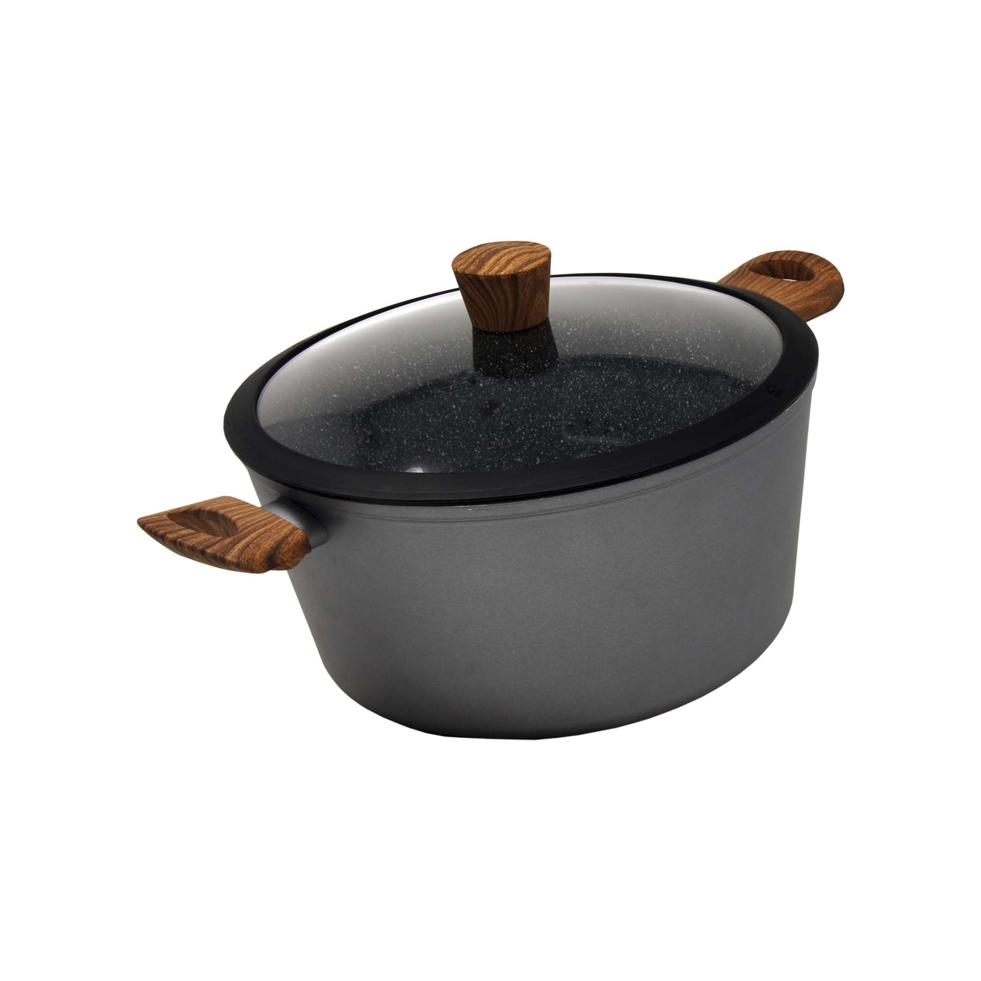 Westinghouse Cacerola Antiadherente de Mármol Gris Madera 24 cm / 4.3 L (WCCC0032024MBB)