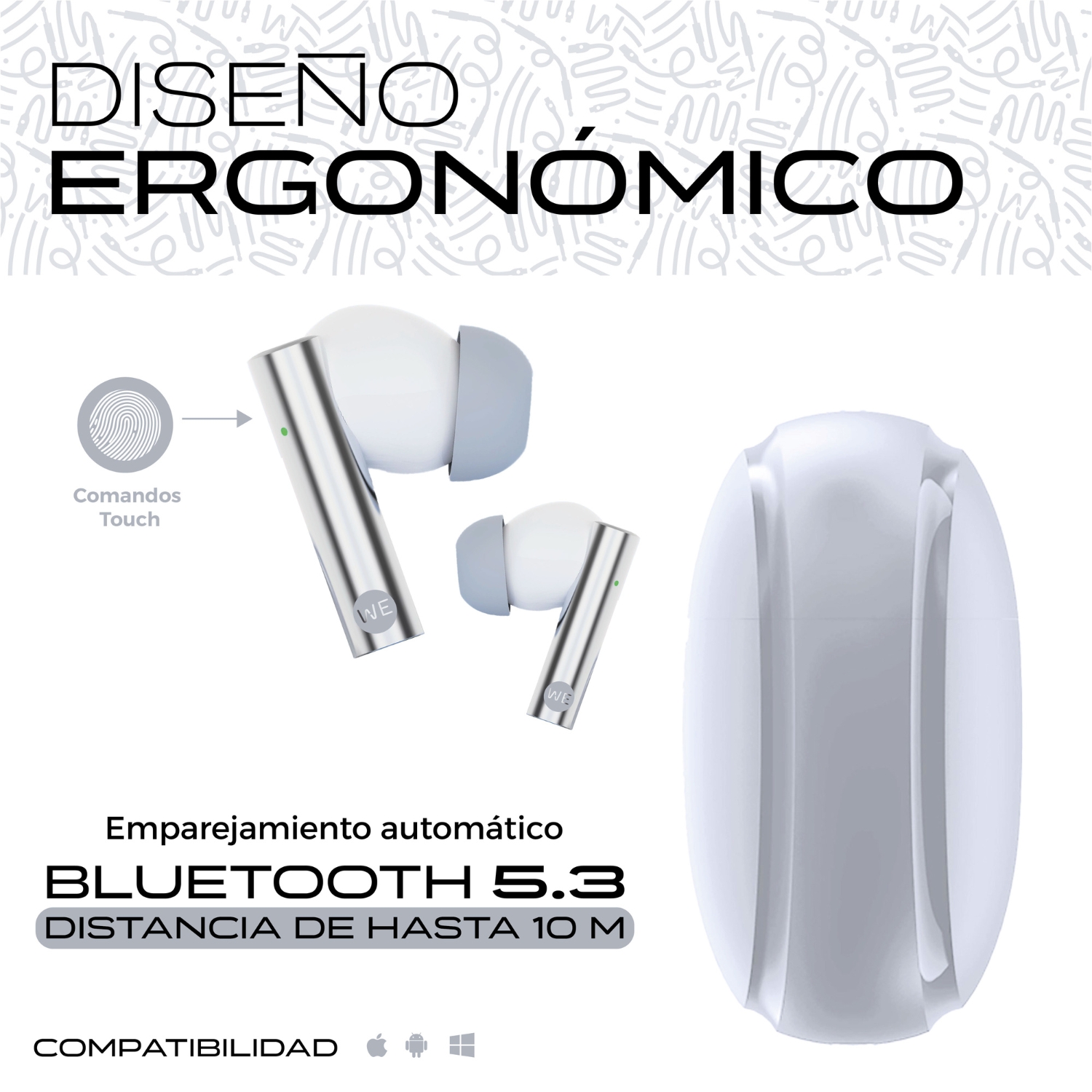 Audífonos Inalámbricos WePlug TWS In Ear Batería 5h, USB‑C