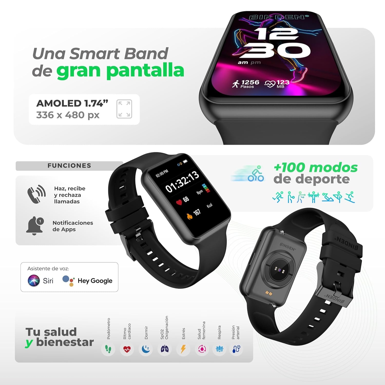Smartband ERA Fit View AMOLED 1.74" Llamadas Bluetooth