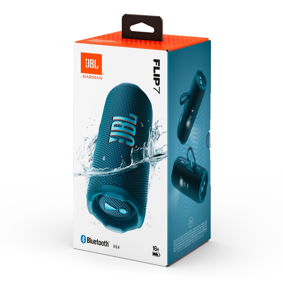 JBL Flip 7 Azul - Bocina Portátil Bluetooth, Hasta 16 horas de reproducción , resistente al agua IP68