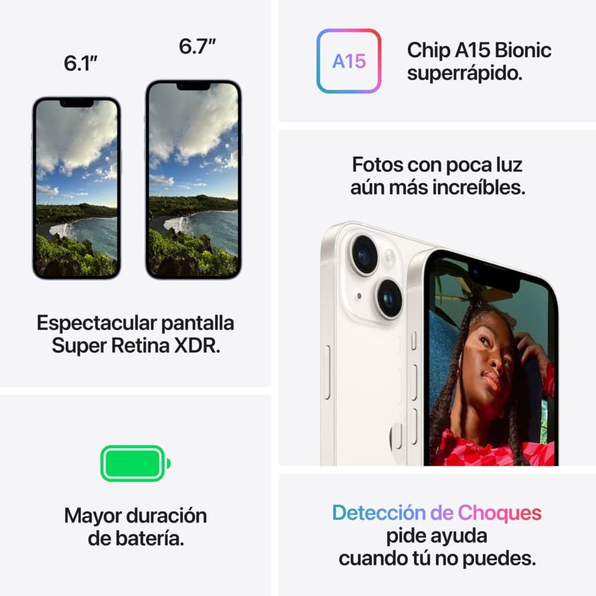 Apple iPhone 14 Plus Negro 128GB - Super Retina XDR 6.7" (Reacondicionado)
