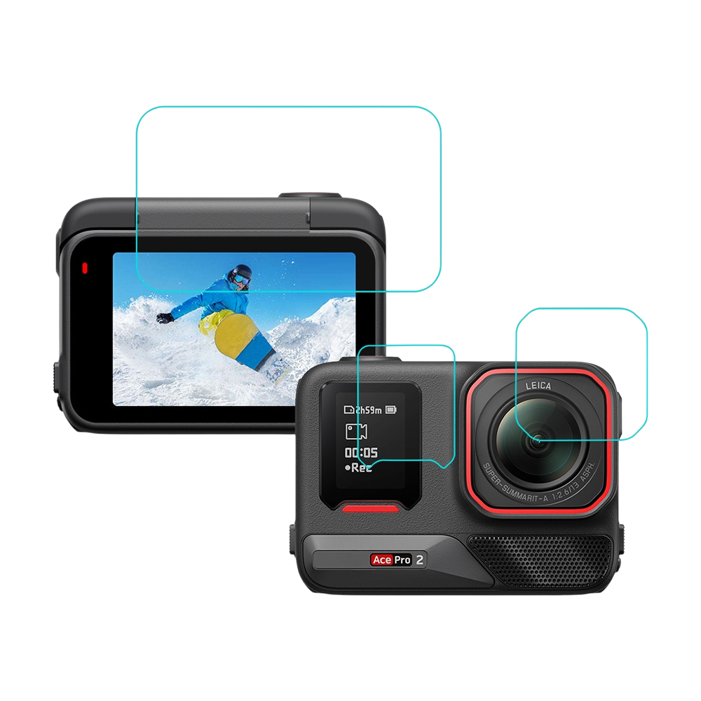 Cristales Templados Pantallas y Lente Compatible Insta360 Ace Pro 2