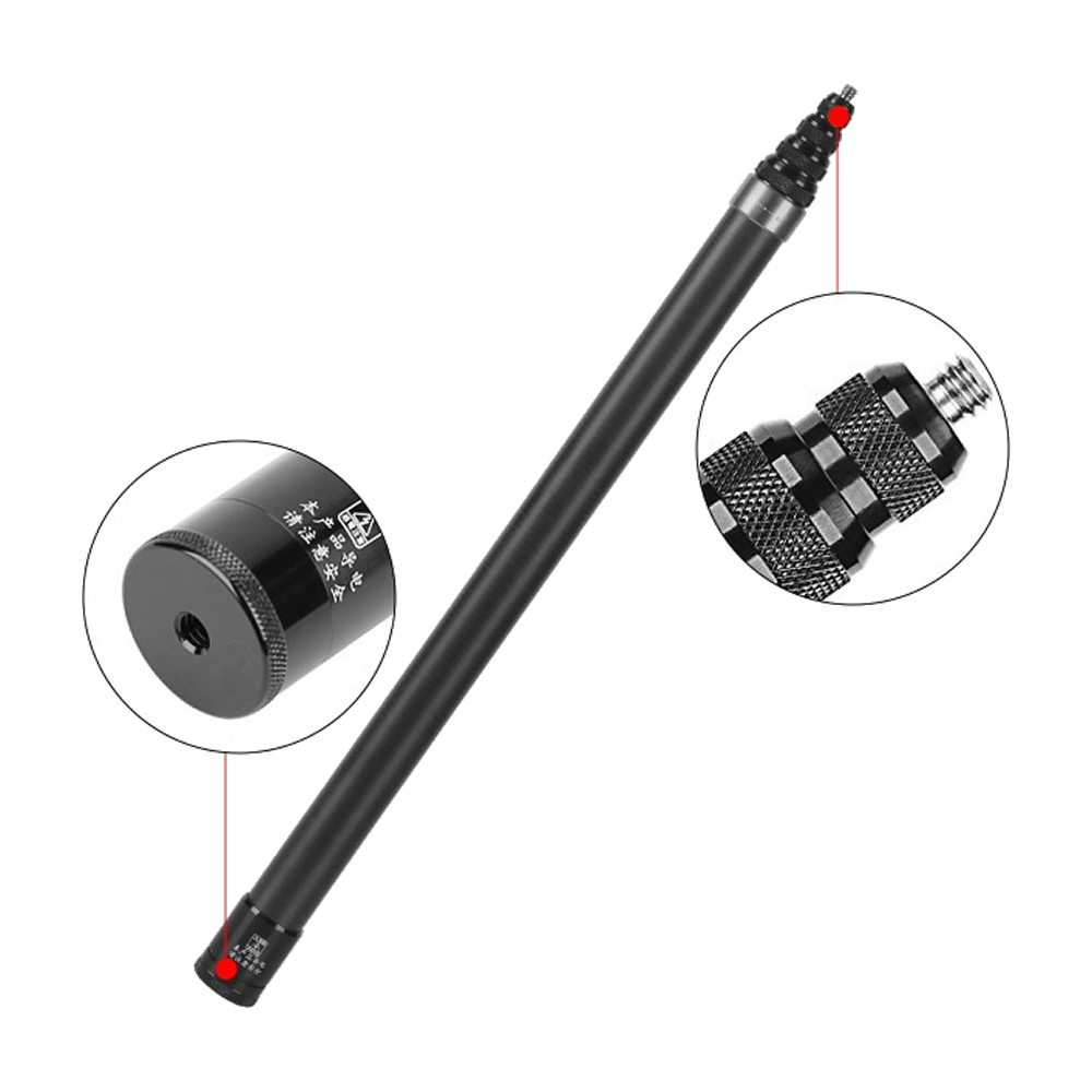 Monopod Selfie Stick 3 Metros Fibra de Carbono Invisible Compatible Insta360 GoPro MAX Cámaras 360