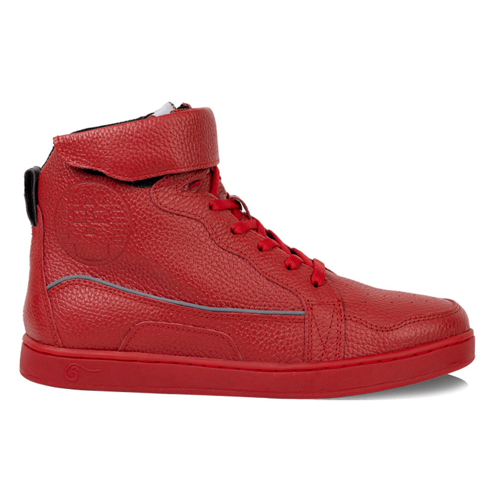 Tenis para moto Jeremy de Piel Rojo Unisex con protecciones Atacama