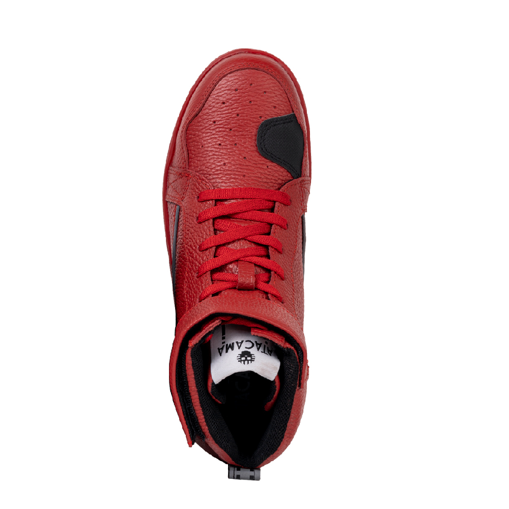 Tenis para moto Jeremy de Piel Rojo Unisex con protecciones Atacama