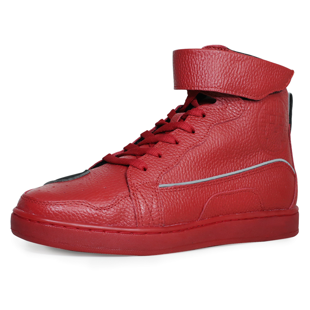 Tenis para moto Jeremy de Piel Rojo Unisex con protecciones Atacama