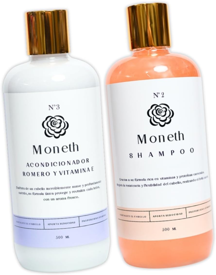 Shampoo + Acondicionador Romero y Vitamina E 500ml c/u | Cabello Fuerte | Nutrición Capilar con Extractos Naturales