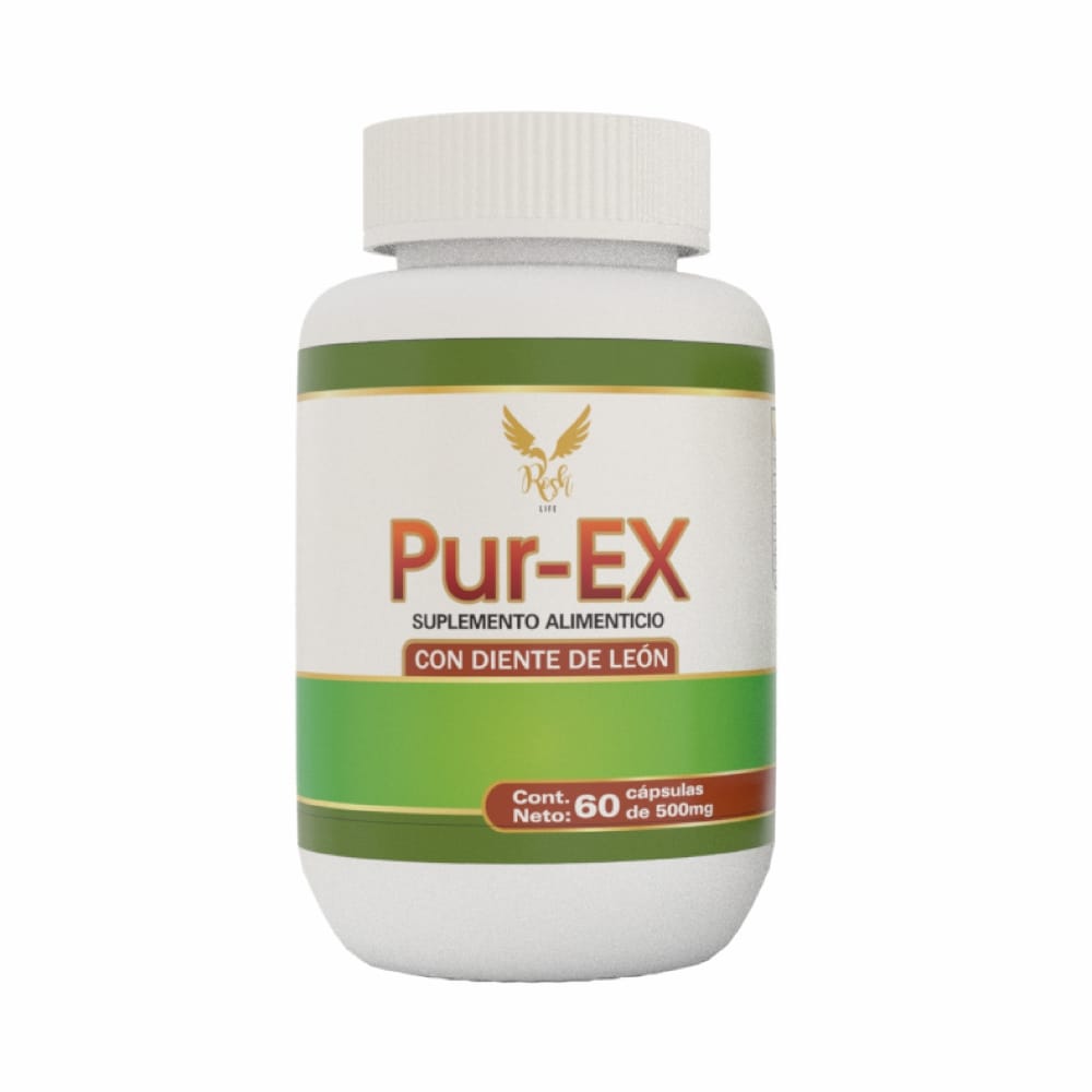 Rosh Life | Pur-EX Suplemento Natural para Riñones | Diente de León | Bienestar Intestinal | 100% natural | 60 Cápsulas