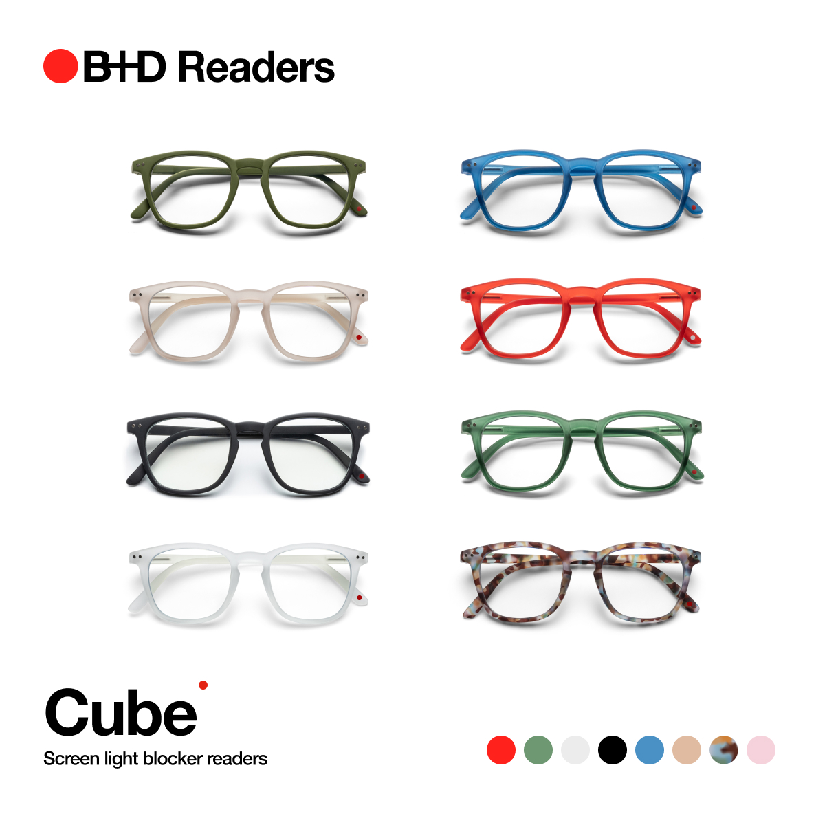 Lente con filtro de luz azul pregraduado marca B+D modelo Cube disponible con y sin graduación Unisex.
