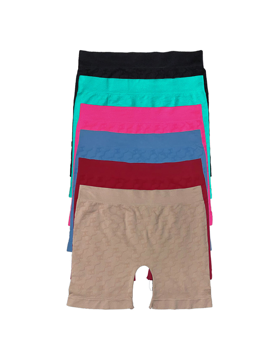 Paquete con 6 Boxer Largo para Mujer tipo Blumer Tatys Fashion Pack Incluye 6 Diferentes Colores.