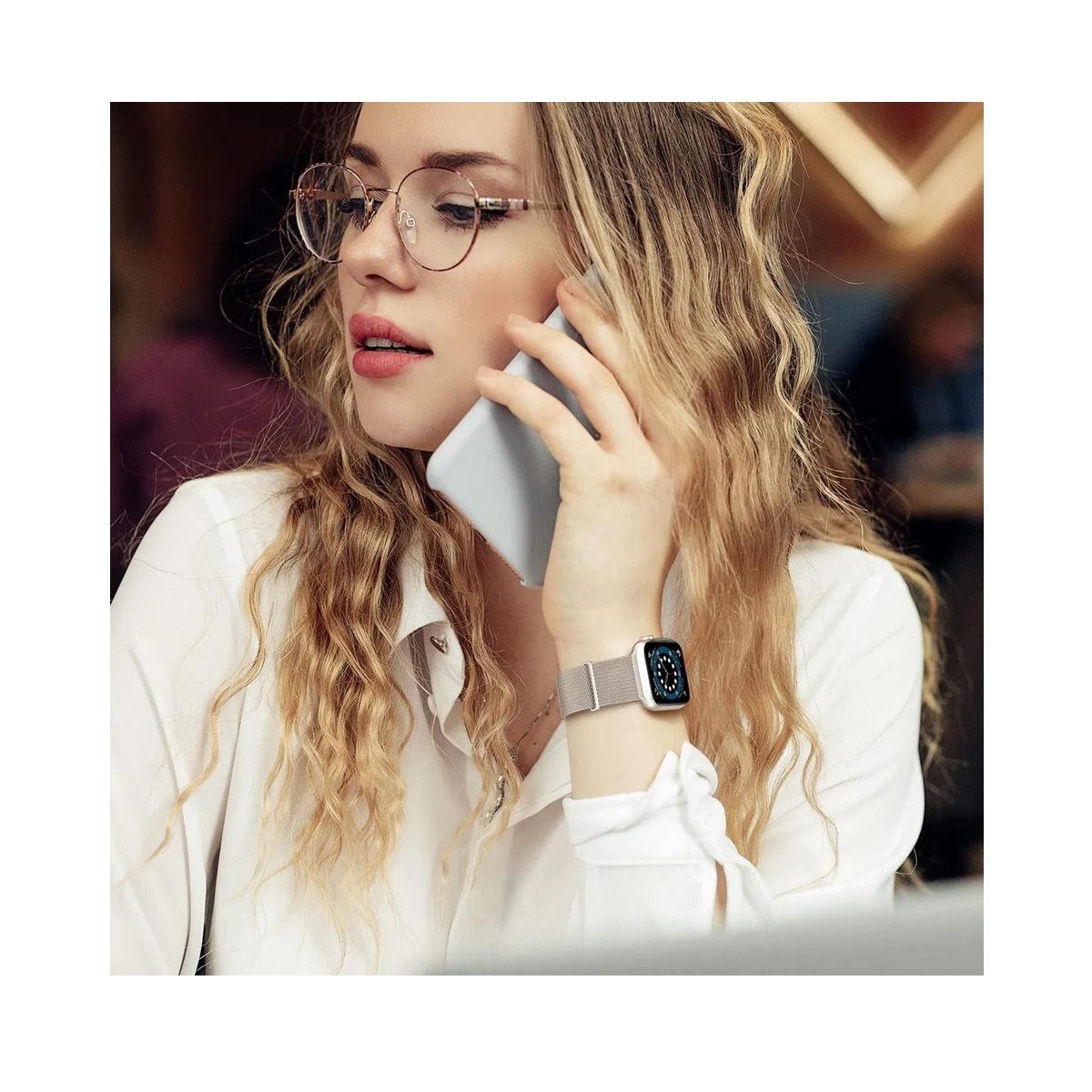 Correa Para Apple Watch Luz de las estrellas-42mm/44mm/45mm BEIGE