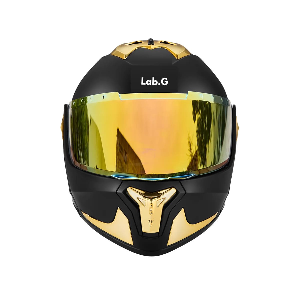 Casco Sleek De Moto Abatible En Oro Mate Con Luz Negro AMARILLO TALLA XL