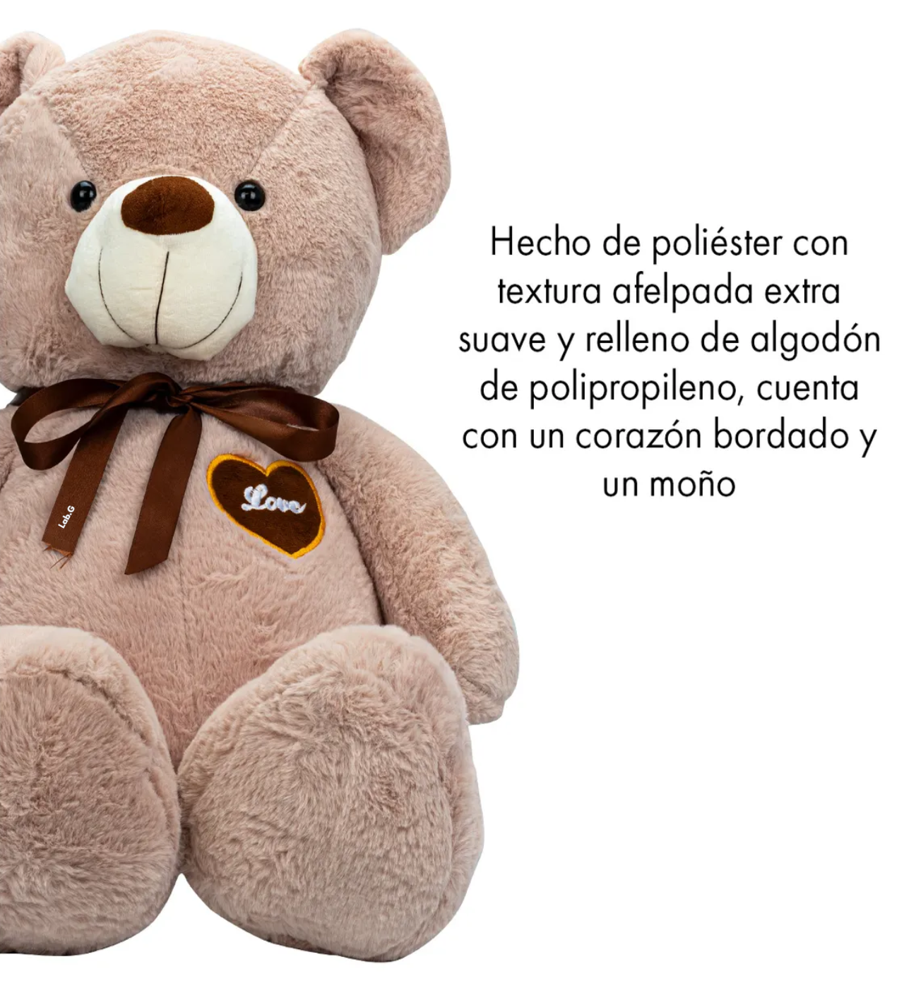 Oso De Peluche Teddy Grande Abrazable Corazón 1 Metro Beige