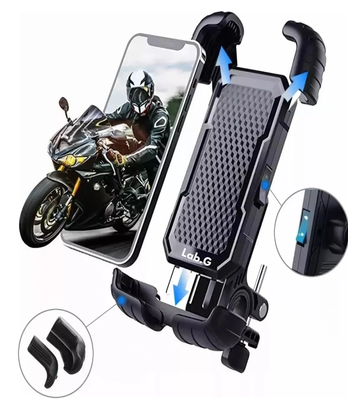 Soporte Para Celular Moto/bicicleta, Base Porta Teléfono360° Negro