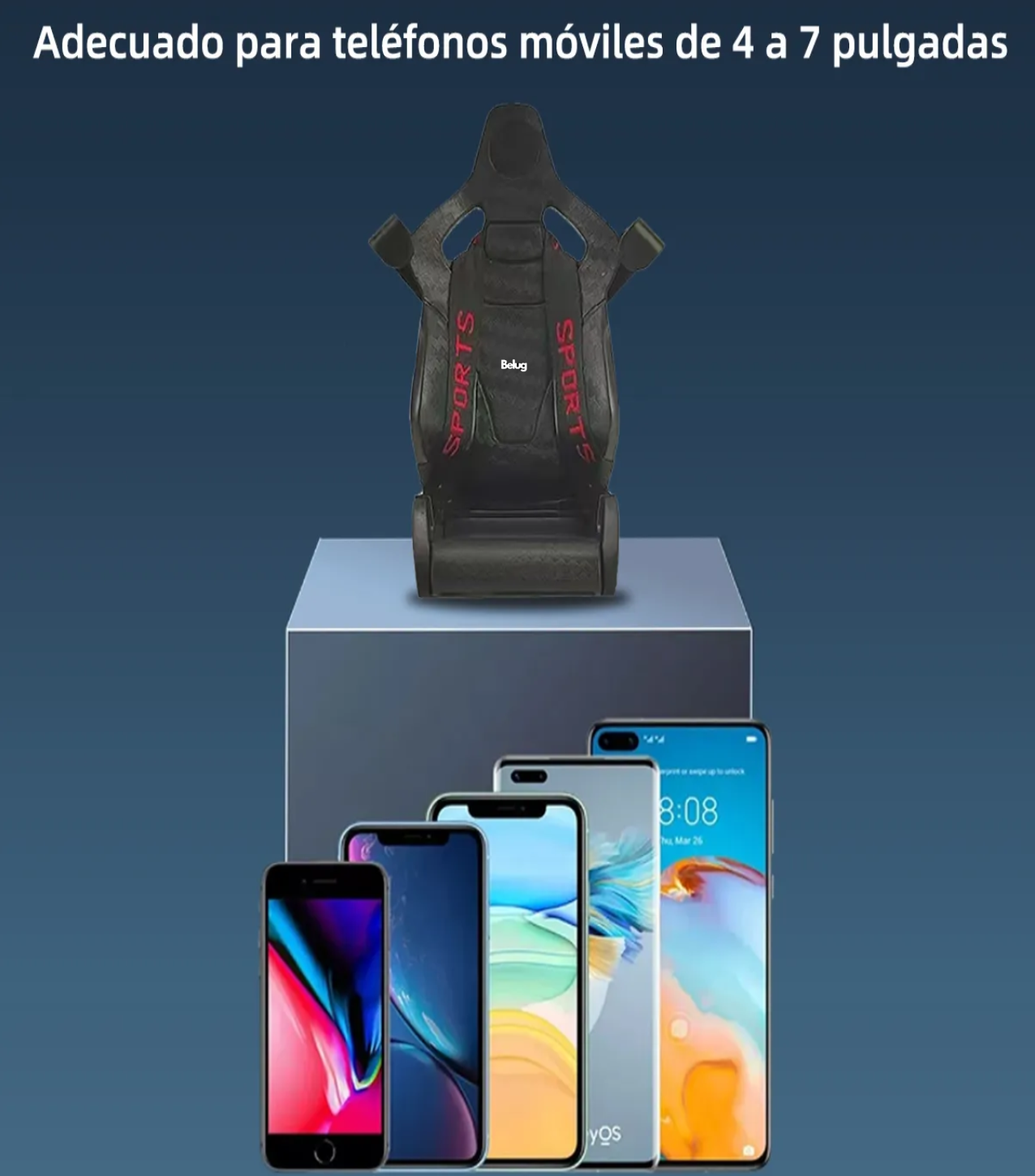 Soporte De Celular Para Carro Diseño De Asiento De Carreras negro rojo