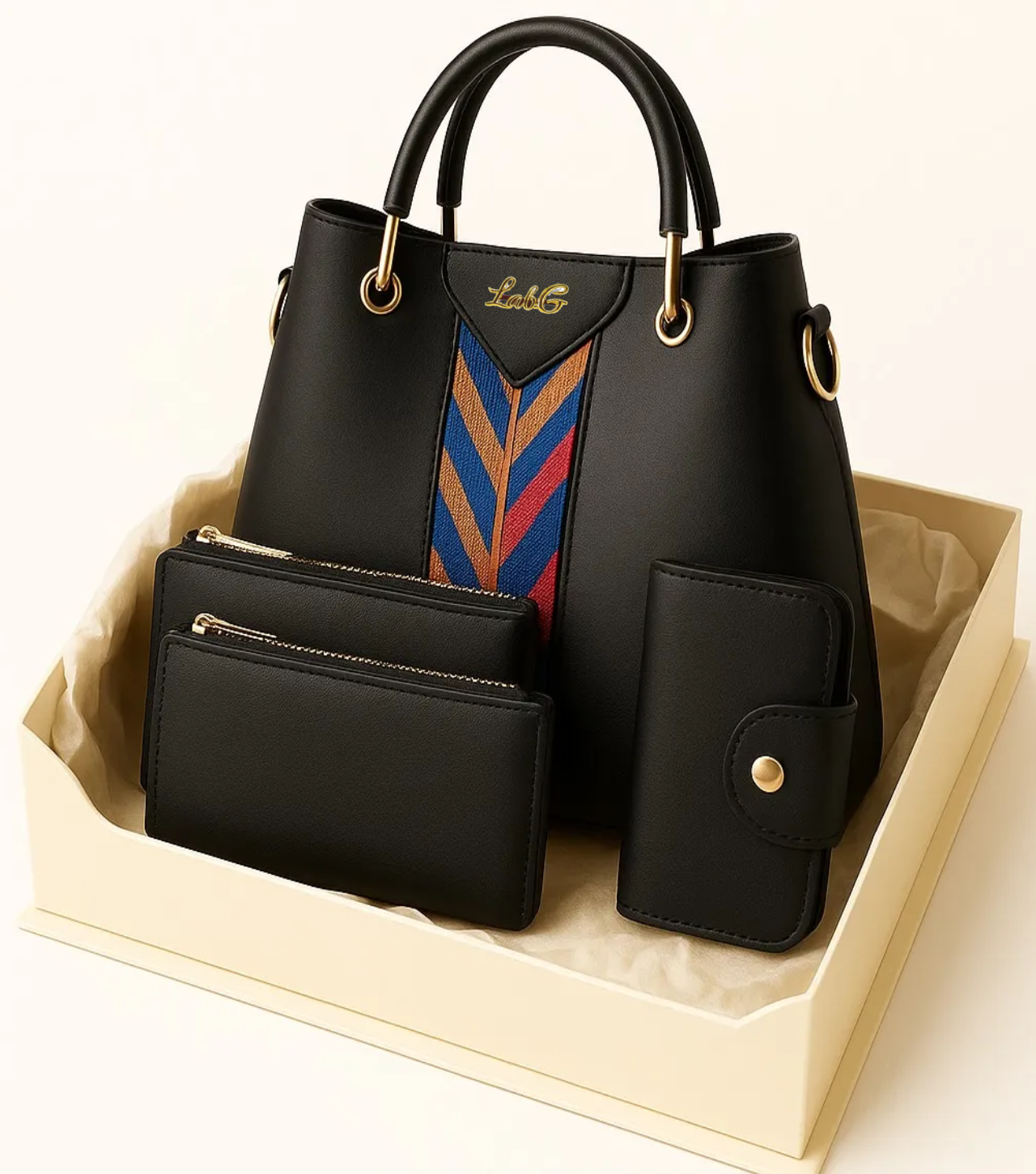 Juego De 4 Bolsas Informales De Lujo Para Mujer A La Moda Color Negro
