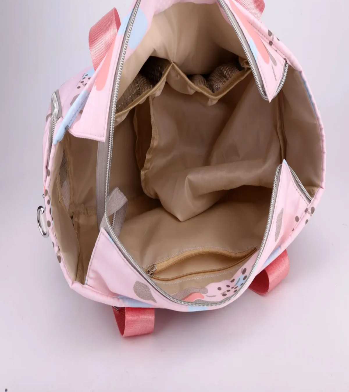 Bolsa Pañalera Moderna Para Bebe Impermeable Viaje Mochila ROSA DISEÑOS COLORES
