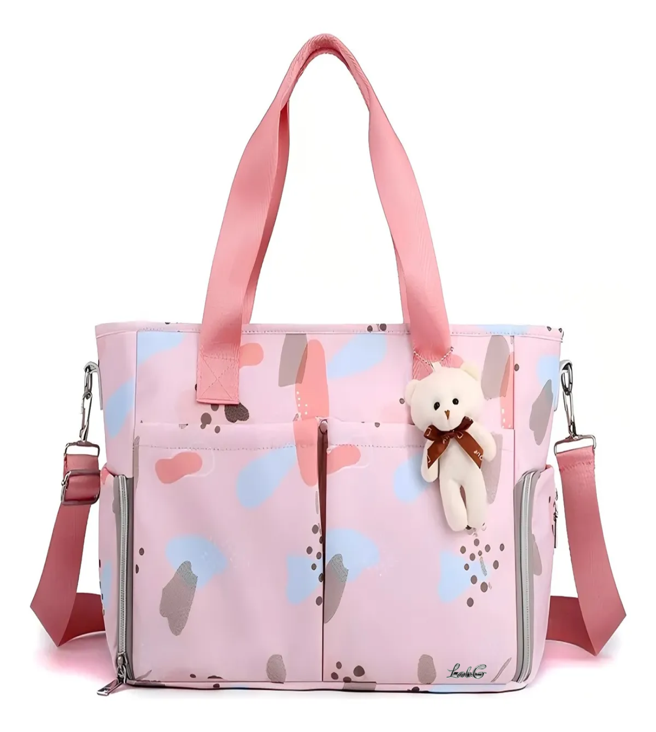 Bolsa Pañalera Moderna Para Bebe Impermeable Viaje Mochila ROSA DISEÑOS COLORES