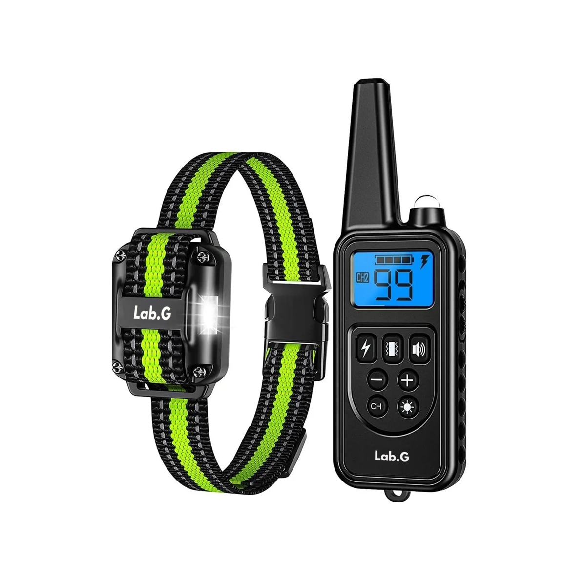 Collar Eléctrico Para Entrenamiento De Perros 2PZ Negro Y Lineas Verdes
