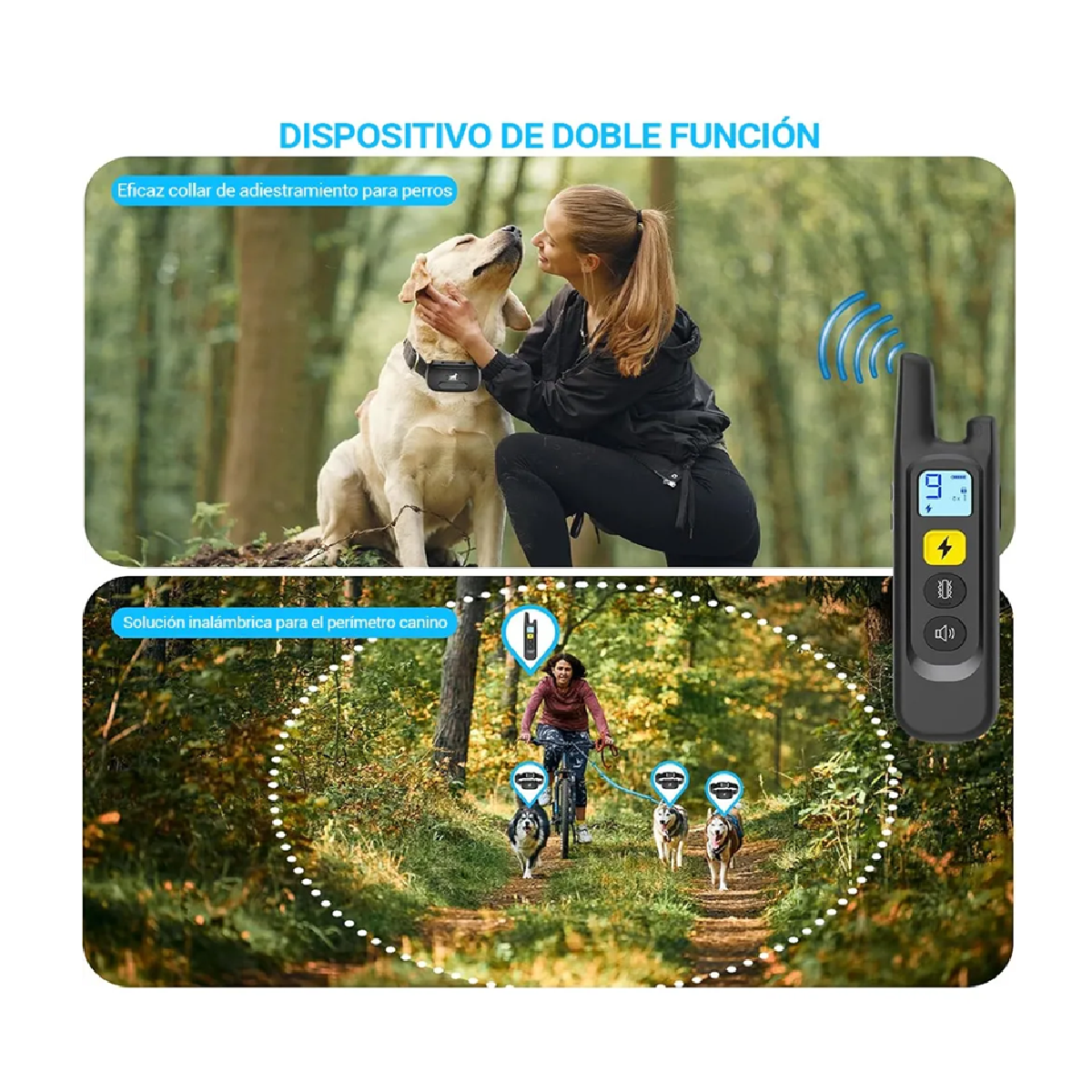 Collar Entrenador Eléctrico Para Perro Adiestramiento Canino Negro