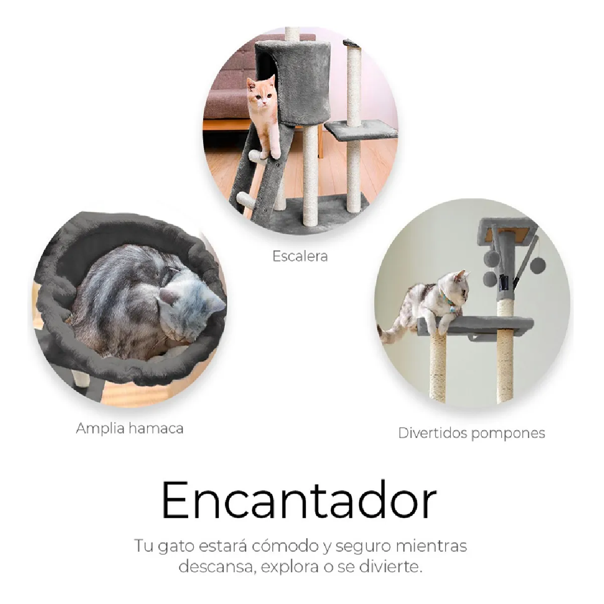 Rascador Árbol Gatos Gris