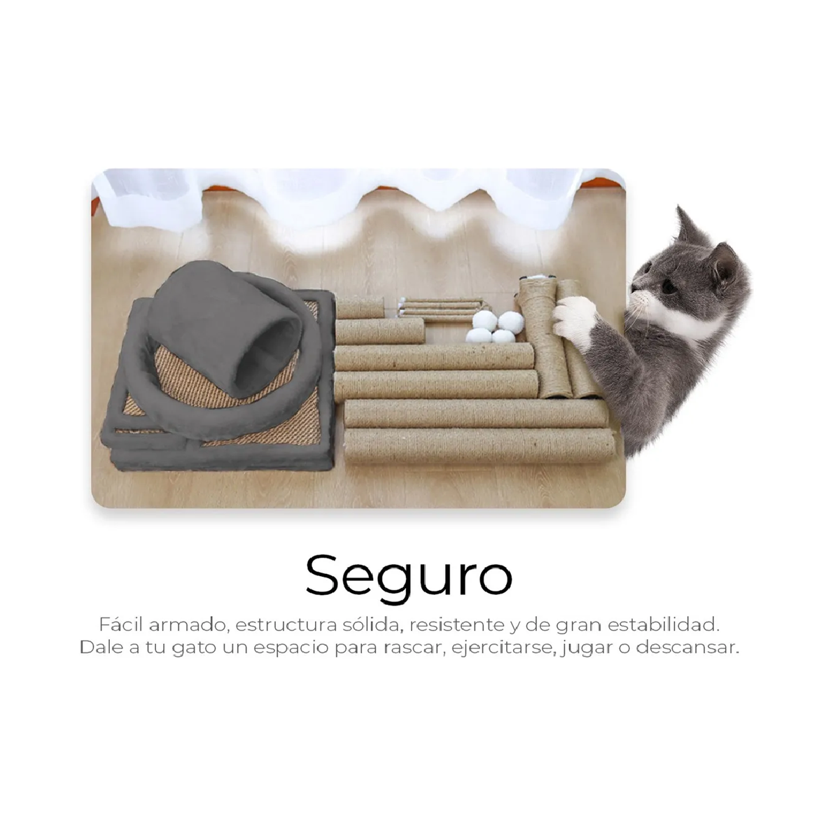Rascador Árbol Gatos Gris