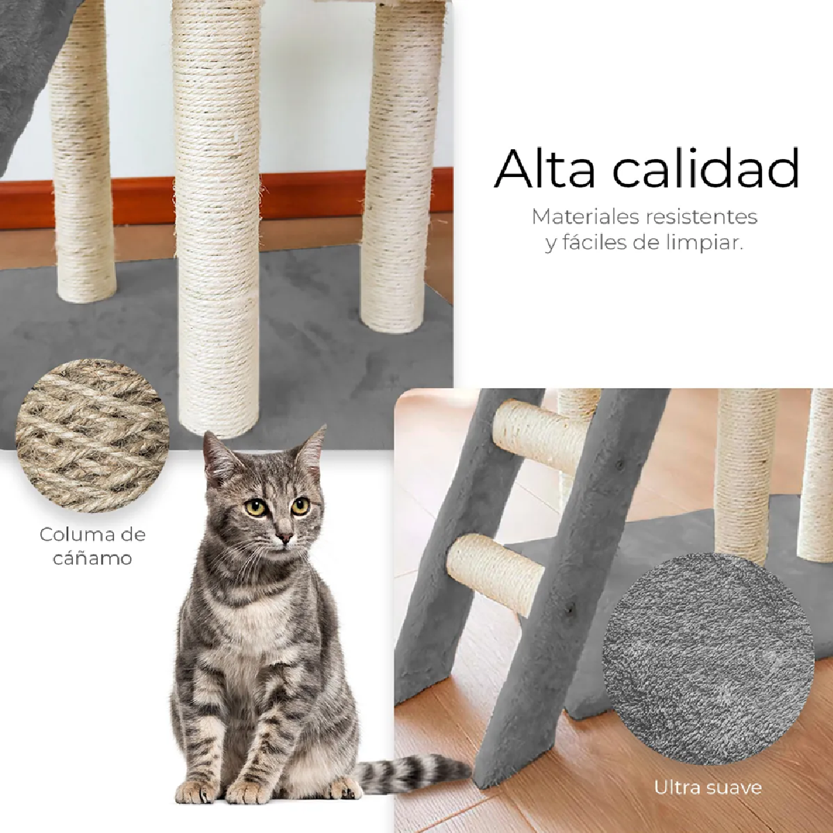 Rascador Árbol Gatos Gris