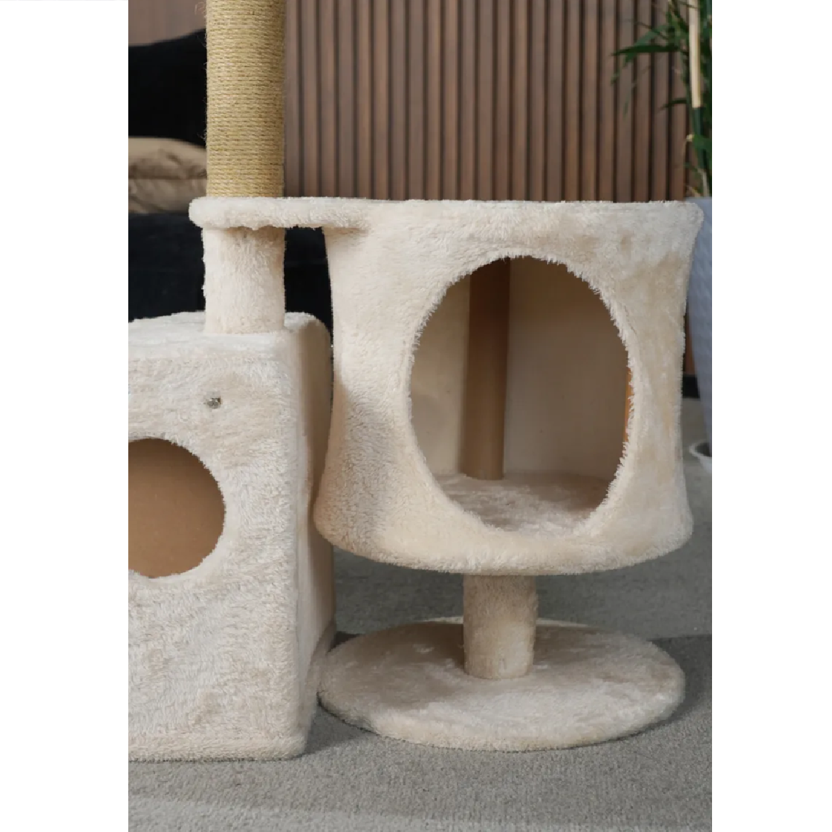 Rascador Gato Con Casa Beige