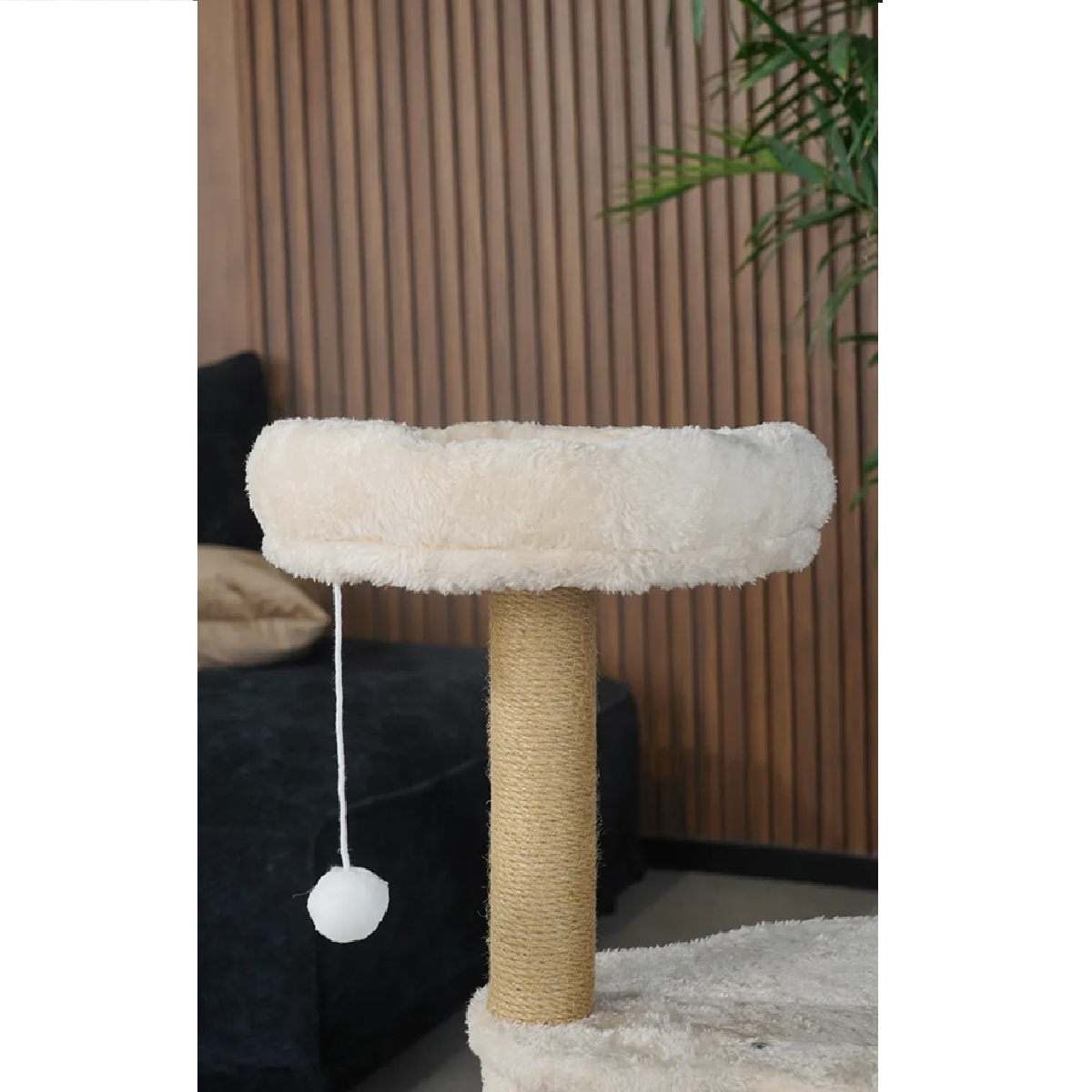 Rascador Gato Con Casa Beige