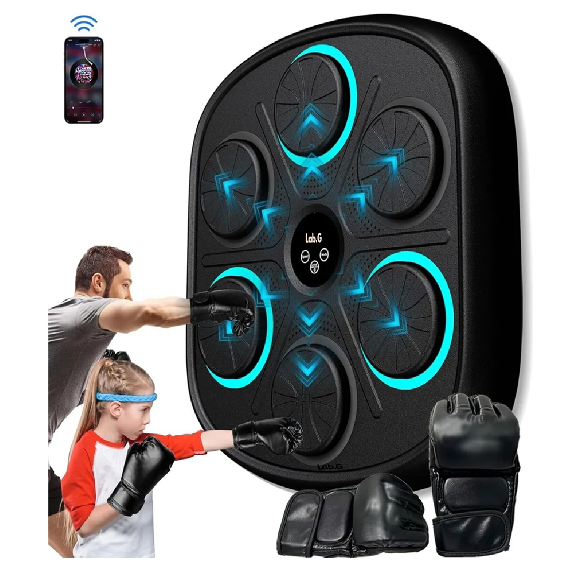 Máquina Música Electrónica Boxeo Entrenamiento Con Bluetooth NEGRO