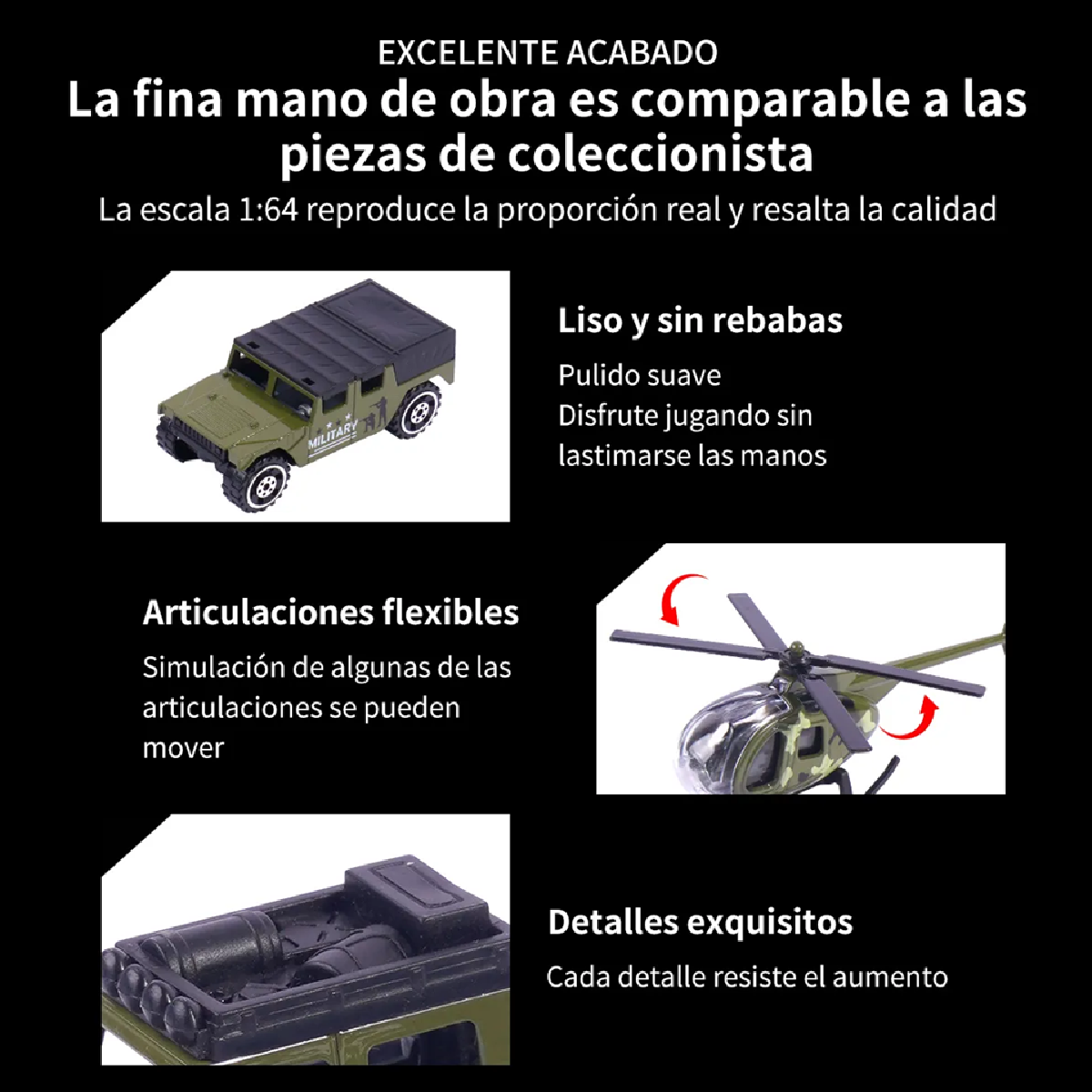 Carros De Juguete 10 Pz Verde Militar 