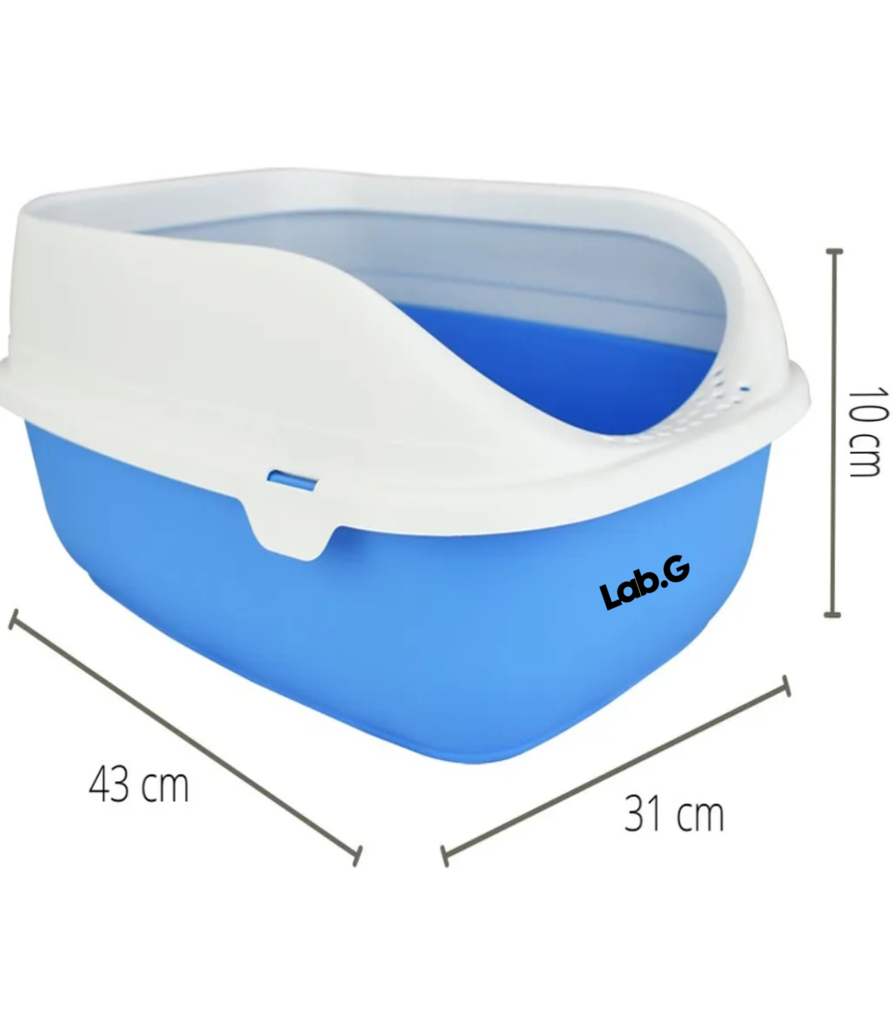 Kit Para Gato Con Arenero Pala Neutralizador Blanco con Azul