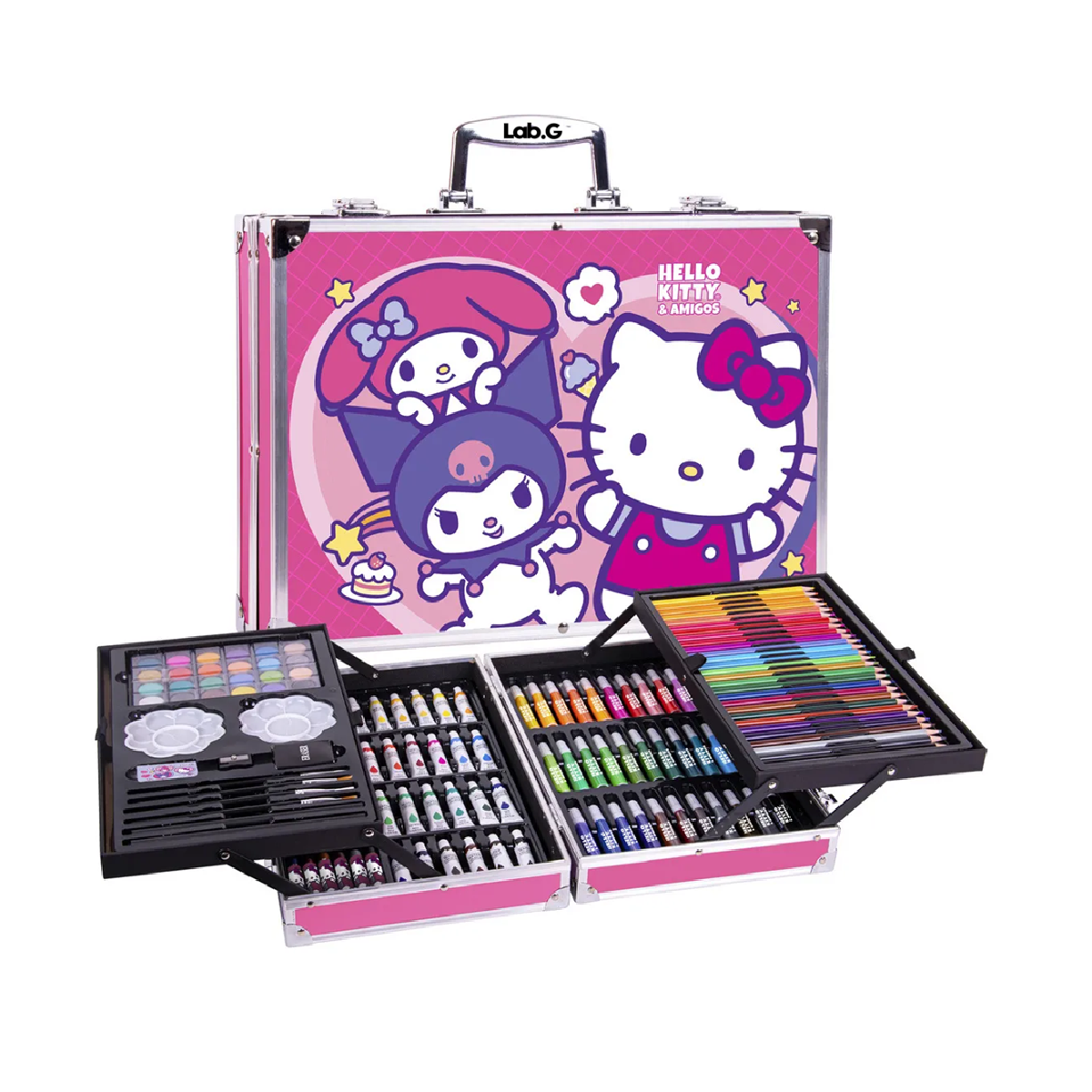 Set De Arte Hello Kitty Marcadores 145pz Rosa